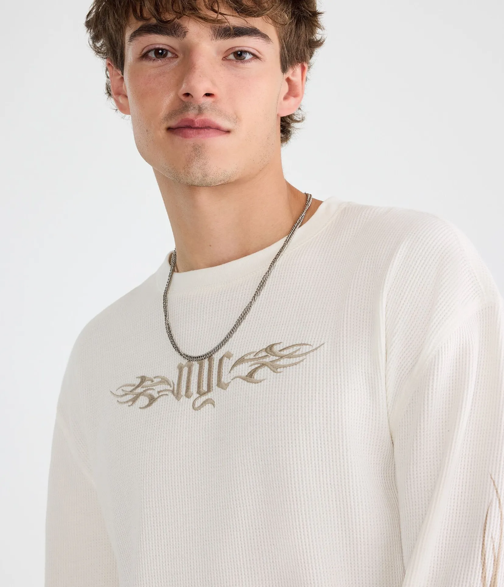 Long Sleeve NYC Tattoo Graphic Thermal Tee