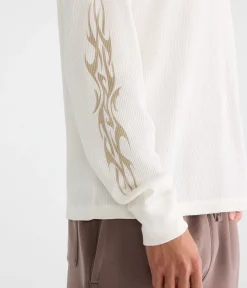 Long Sleeve NYC Tattoo Graphic Thermal Tee