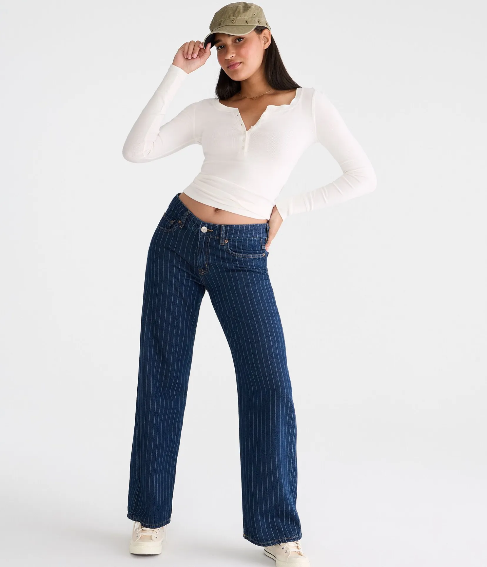 Long Sleeve Solid Ribbed Henley