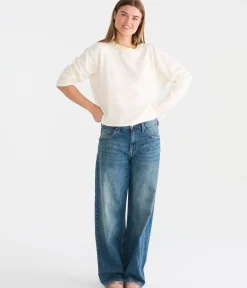 Long Sleeve Striped Oversized Crew Tee