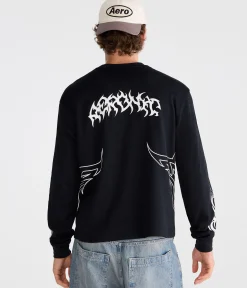 Long Sleeve Tribal Tattoo Boxy Mesh Jersey