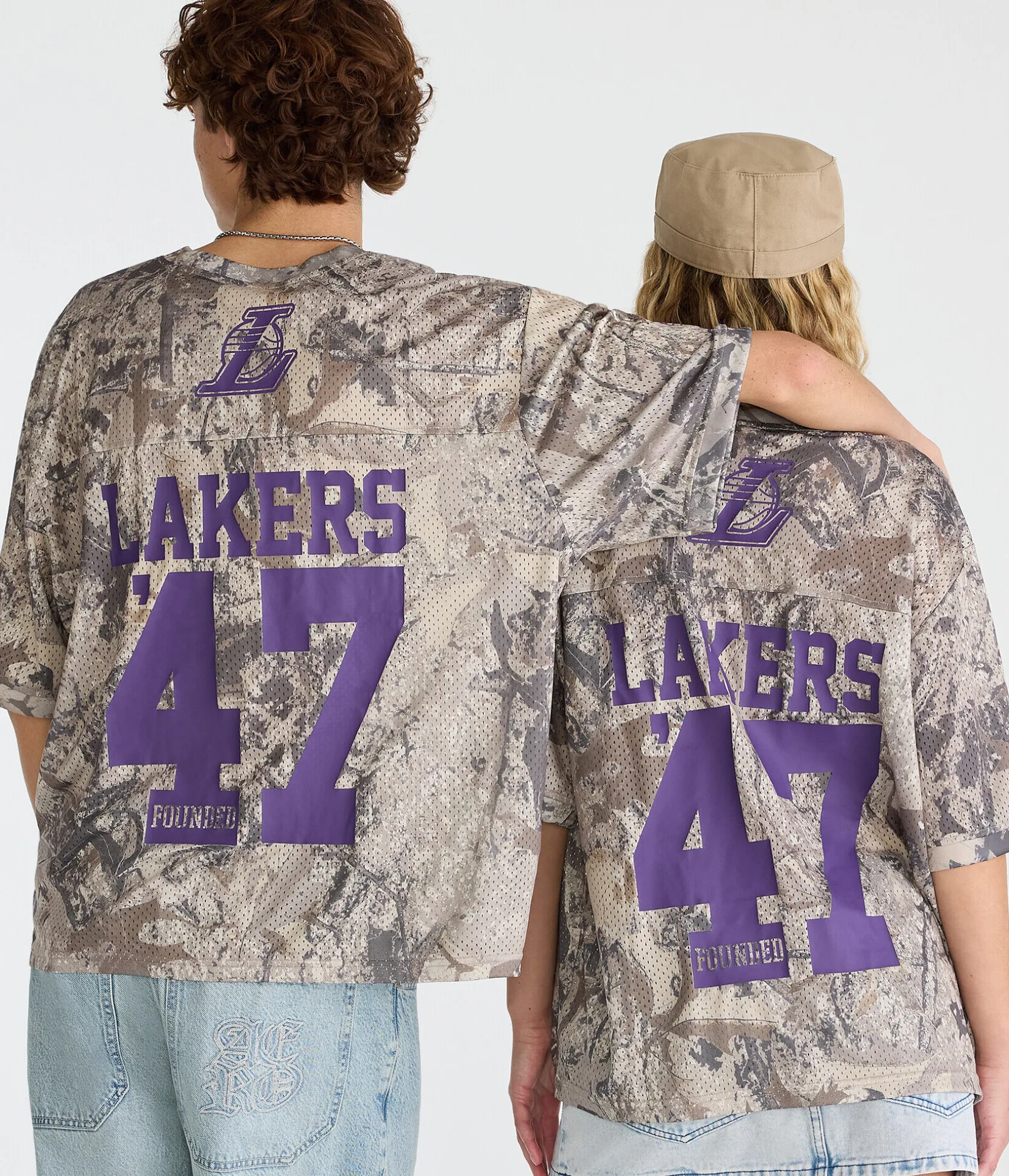 Los Angeles Lakers Forest Camo Mesh Top