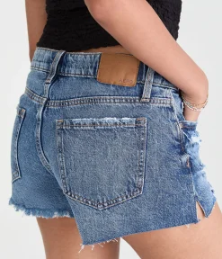 Low-Rise Baggy Denim Shorts 4"
