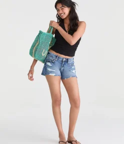 Low-Rise Baggy Denim Shorts 4