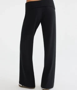 Low-Rise Fold-Over Wide Leg Pants