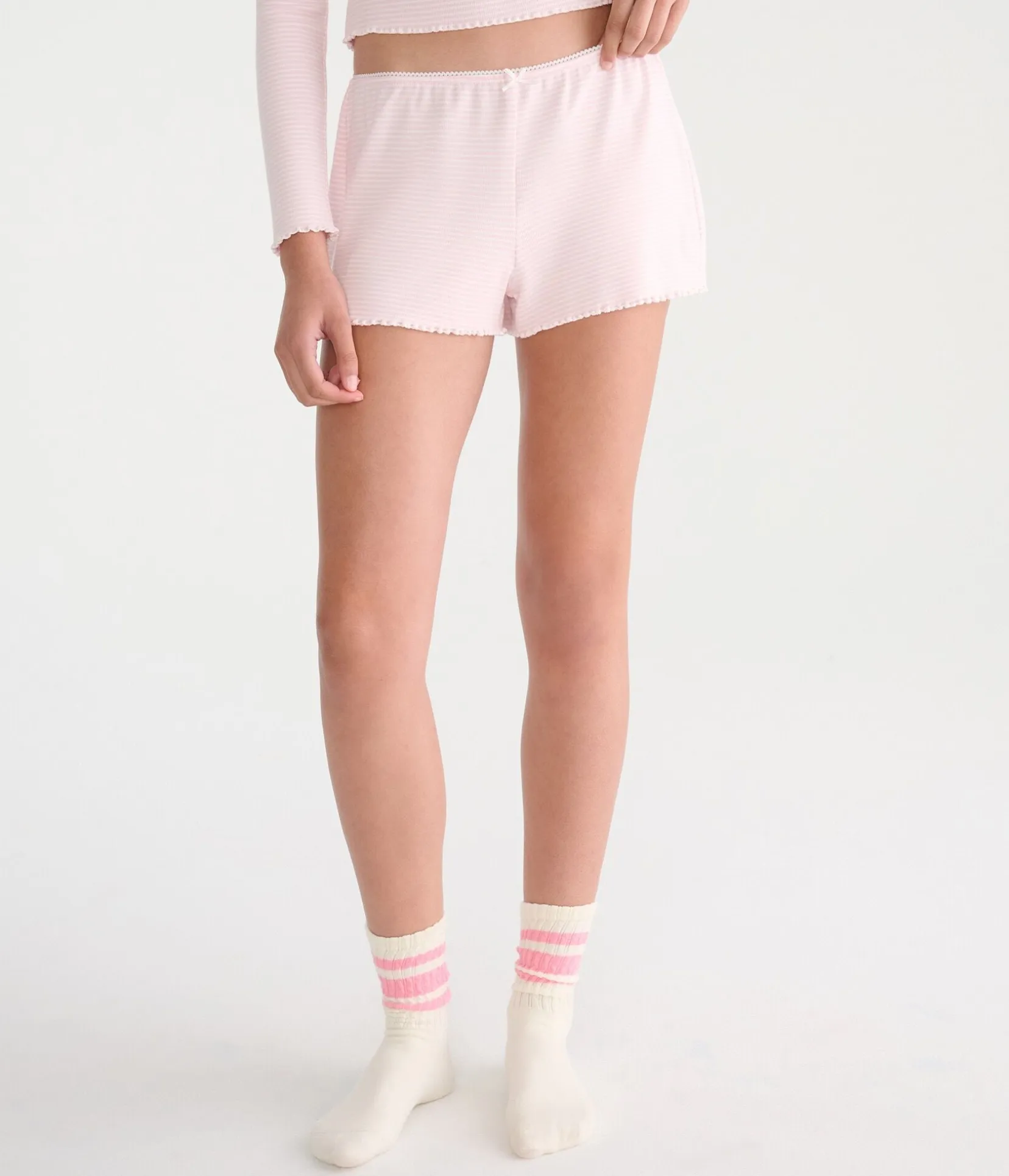 Low-Rise Lettuce-Edge Sleep Shorts