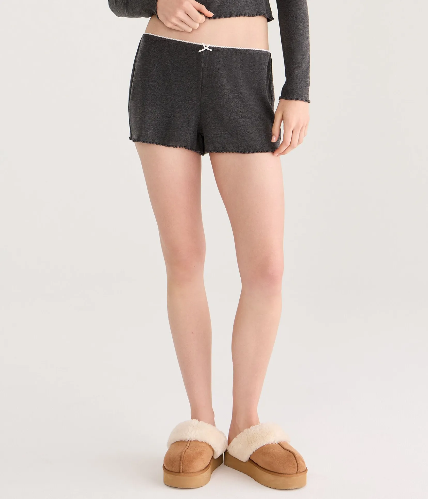 Low-Rise Lettuce-Edge Sleep Shorts