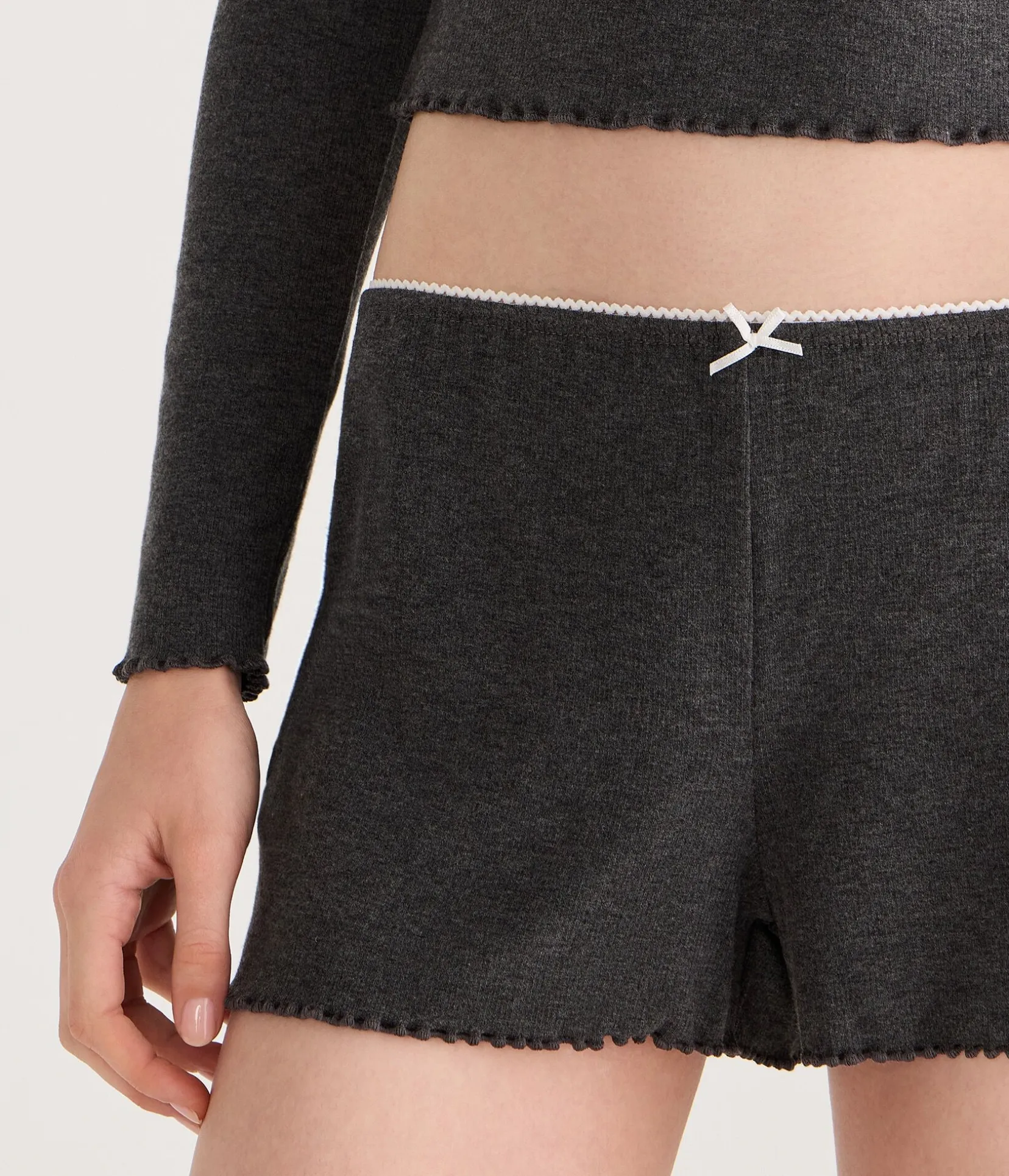 Low-Rise Lettuce-Edge Sleep Shorts