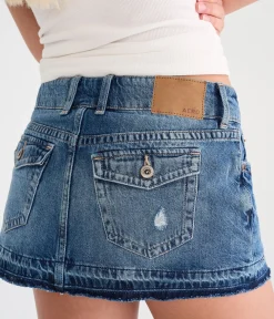 Low-Rise Micro Denim Skirt