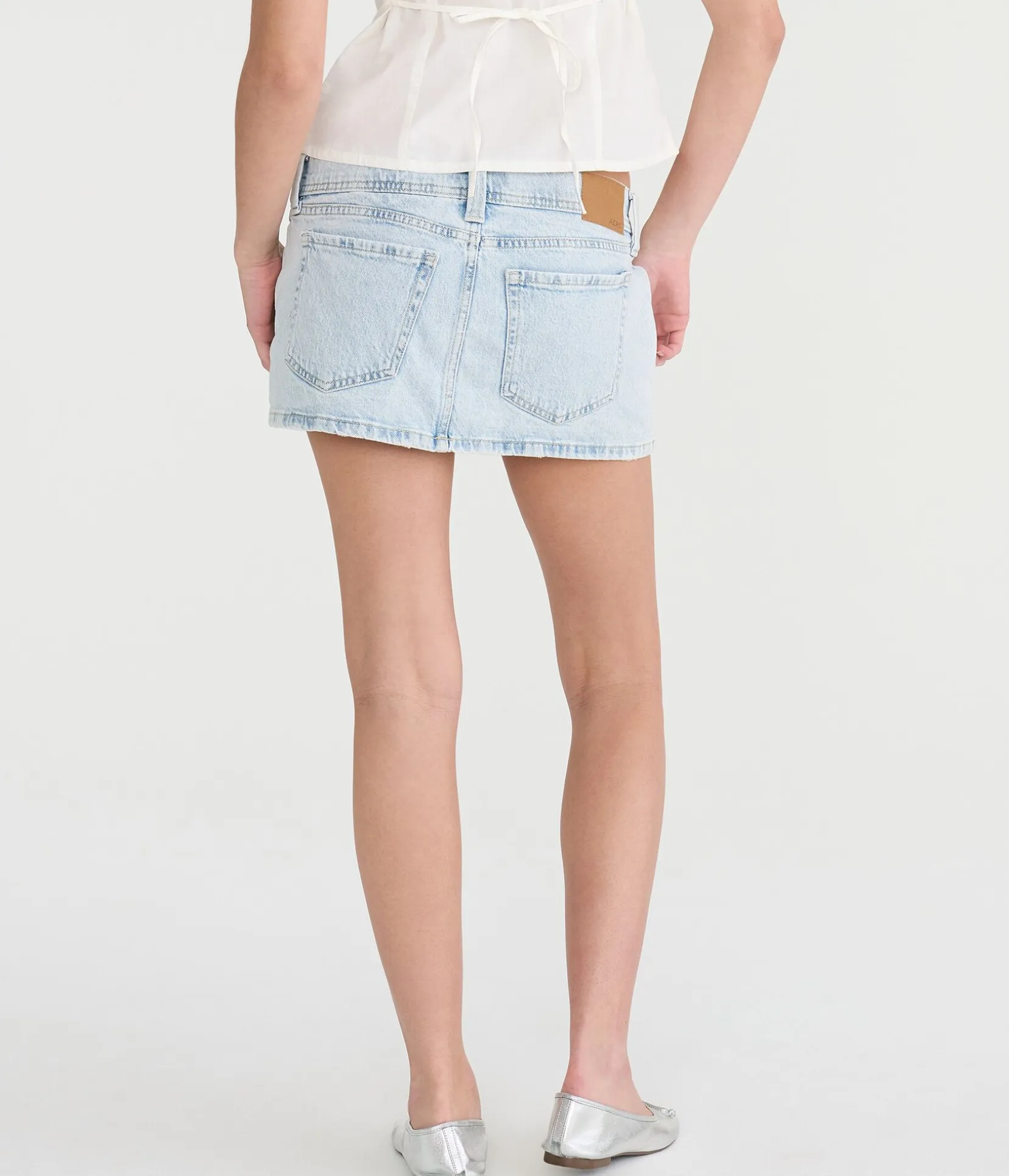 Low-Rise Utility Micro Denim Skirt