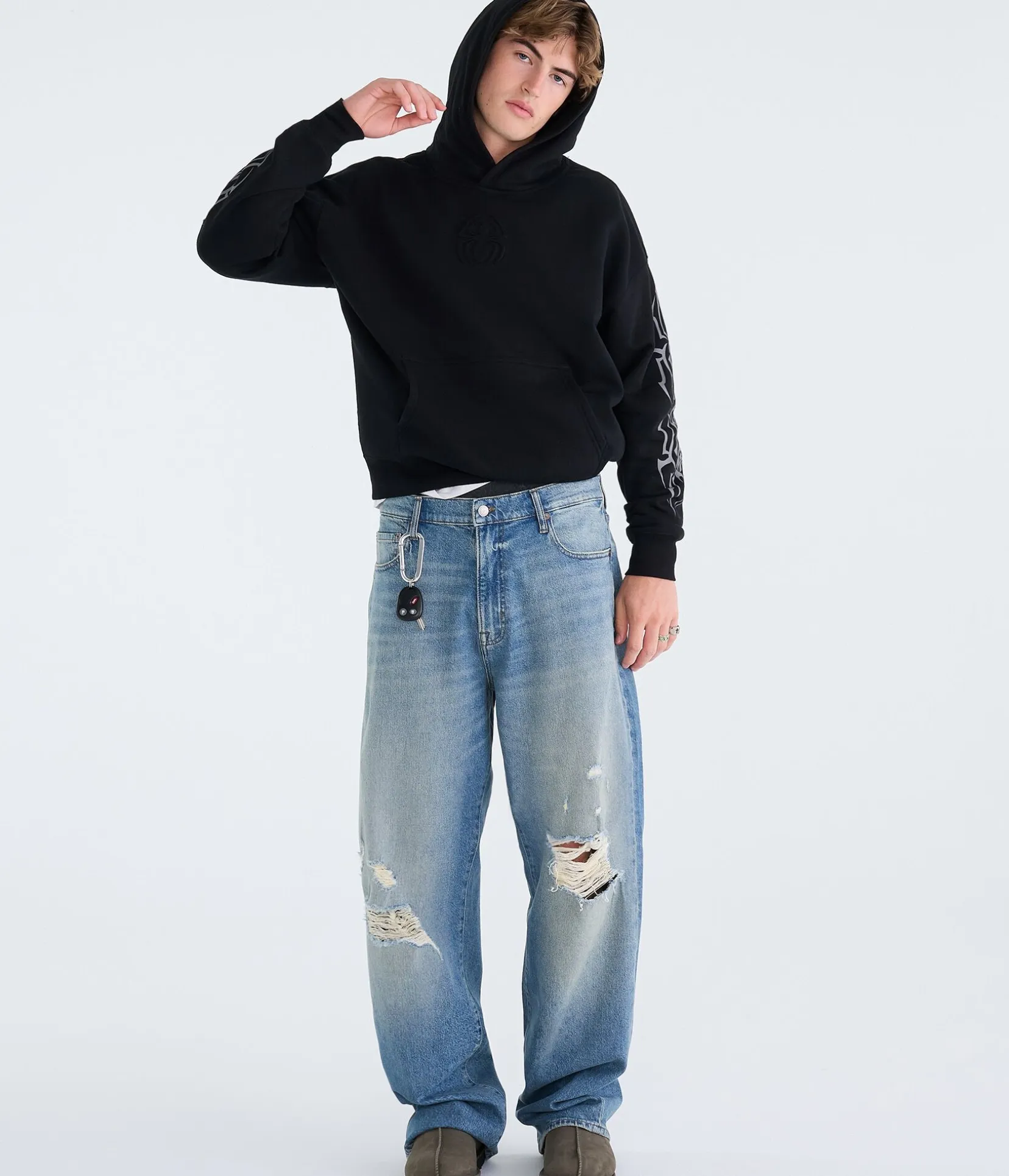 Marvel | Aéropostale Spider-Man Embossed Spider Boxy Pullover Hoodie
