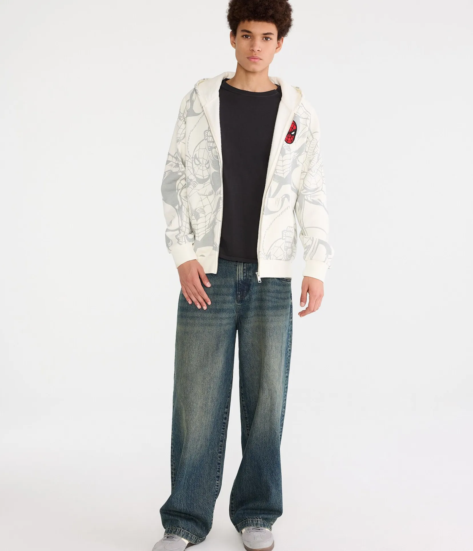 Marvel | Aéropostale Spider-Man Action Print Boxy Full-Zip Hoodie