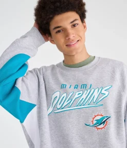 Miami Dolphins Colorblock Crew Sweatshirt