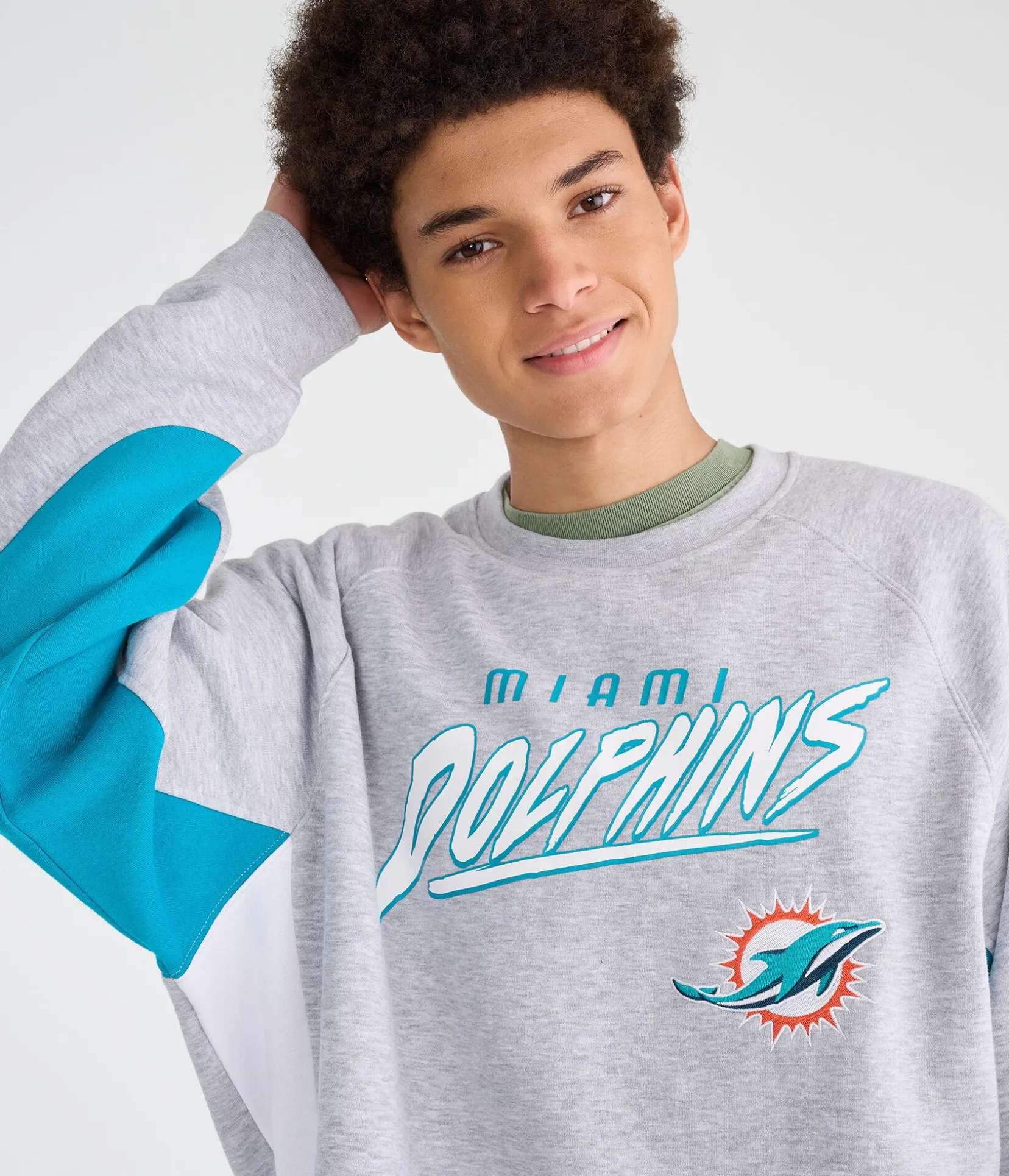 Miami Dolphins Colorblock Crew Sweatshirt