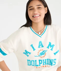 Miami Dolphins V-Neck Sweatshirt