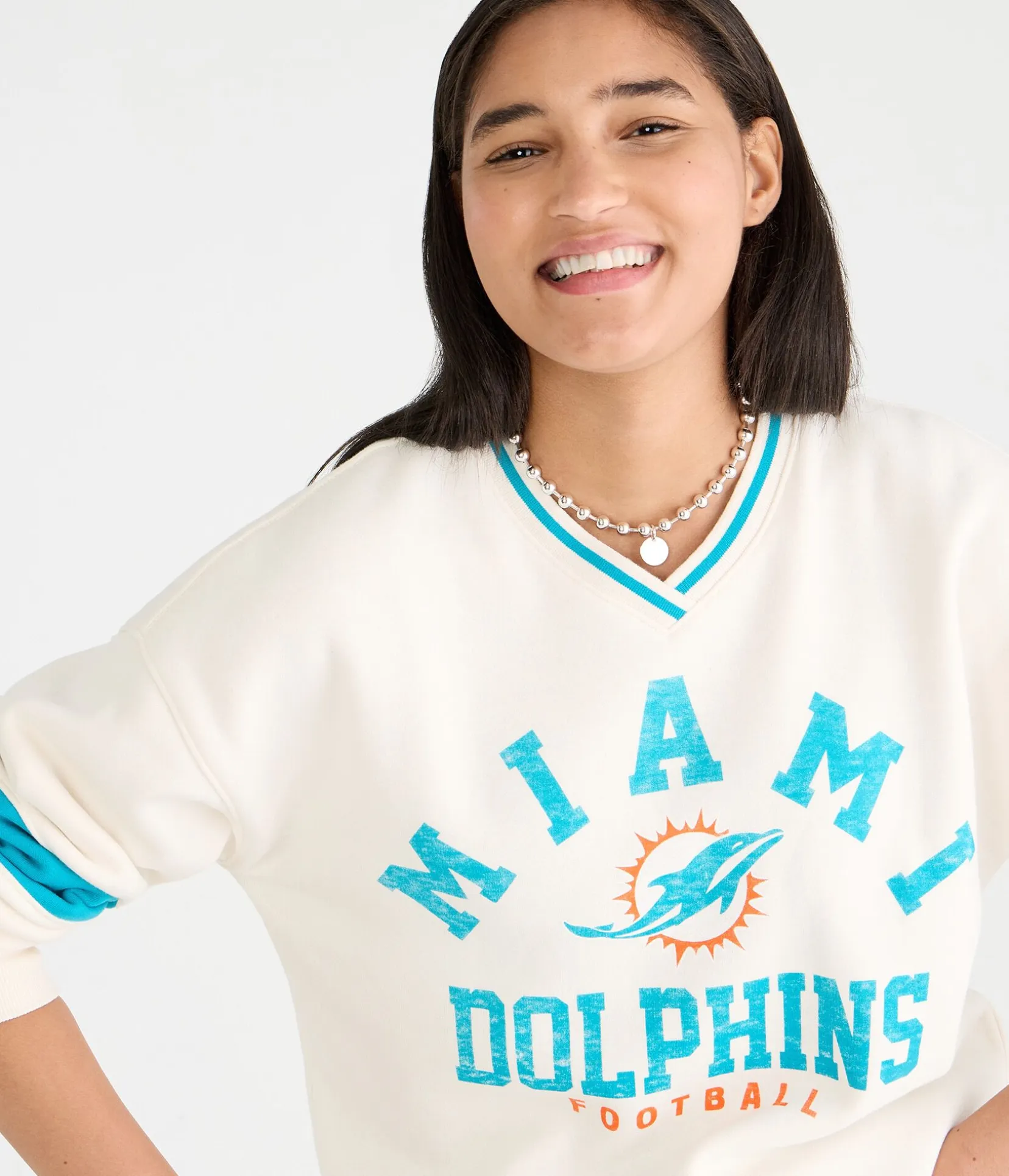 Miami Dolphins V-Neck Sweatshirt