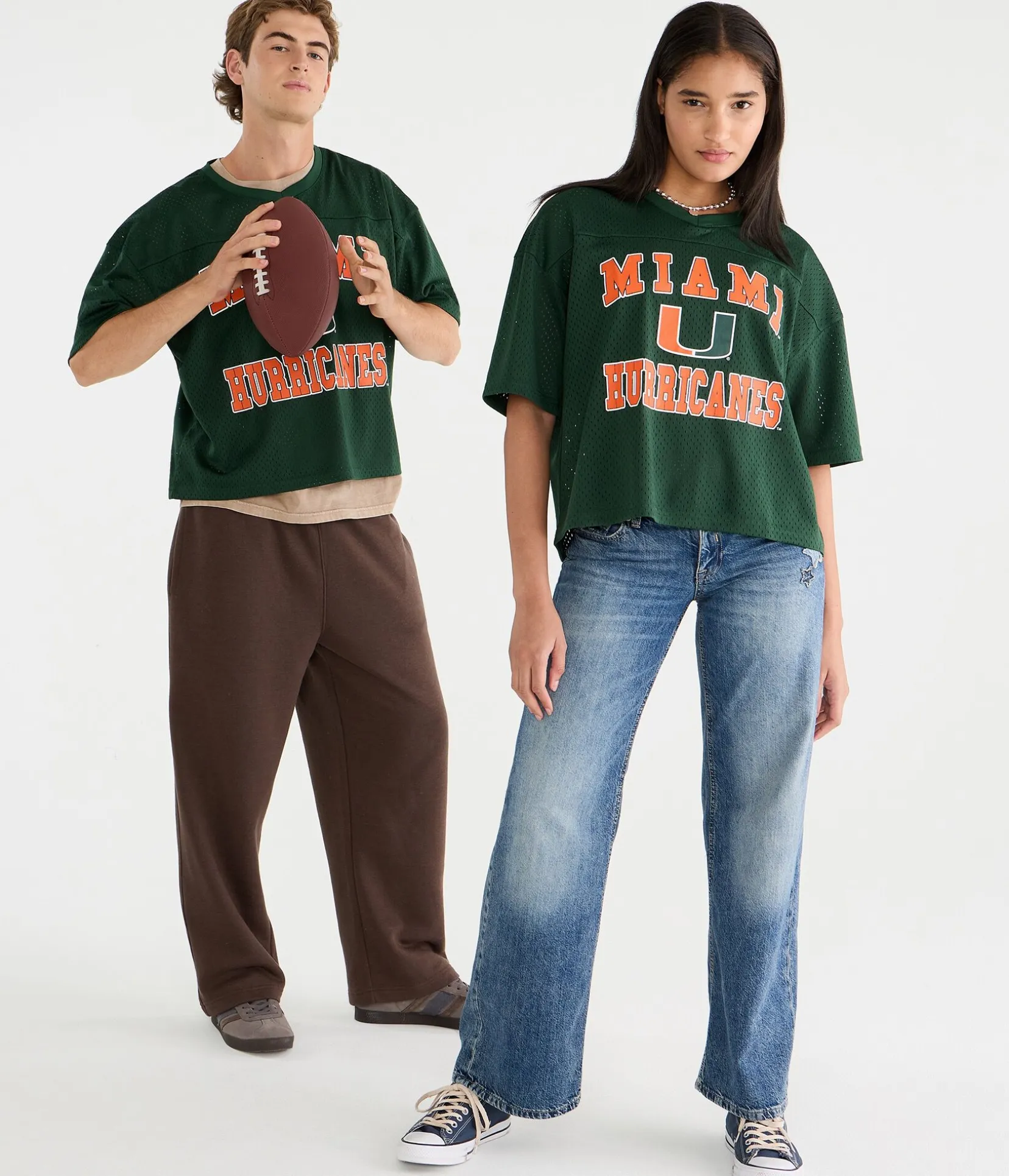 Miami Hurricanes Boxy Mesh V-Neck Top