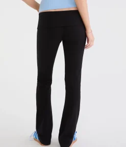 Mid-Rise Fold-Over Bootcut Pants