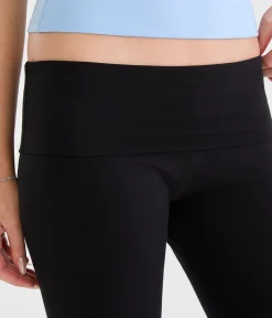 Mid-Rise Fold-Over Bootcut Pants