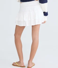 Mid-Rise Tiered Ruffle Skort