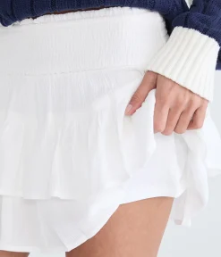 Mid-Rise Tiered Ruffle Skort