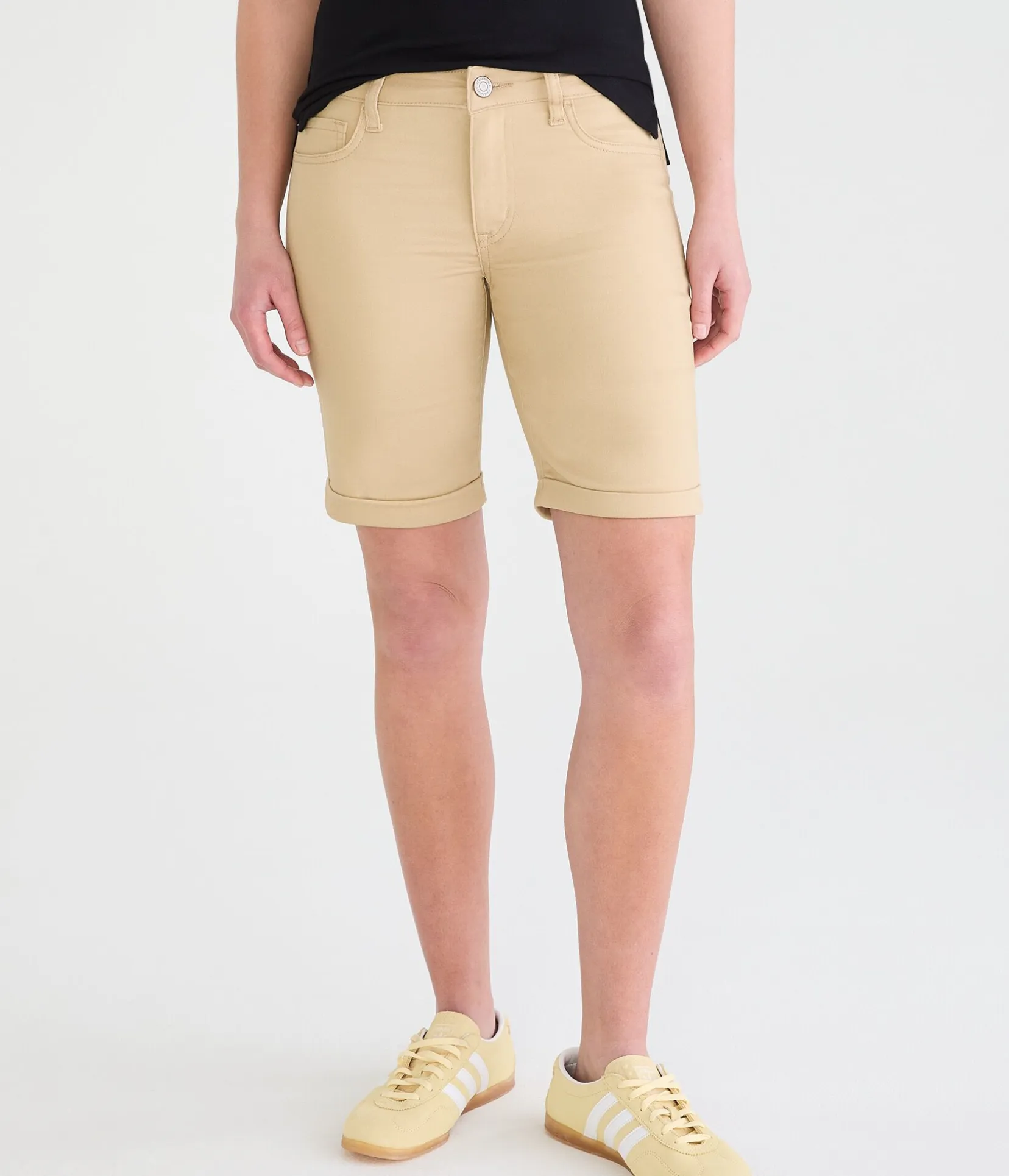 Mid-Rise Uniform Bermuda Shorts