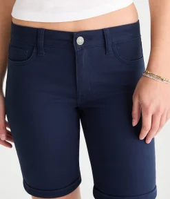 Mid-Rise Uniform Bermuda Shorts