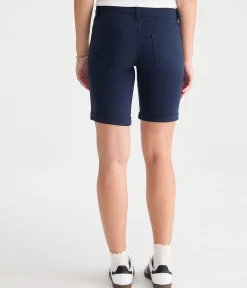 Mid-Rise Uniform Bermuda Shorts