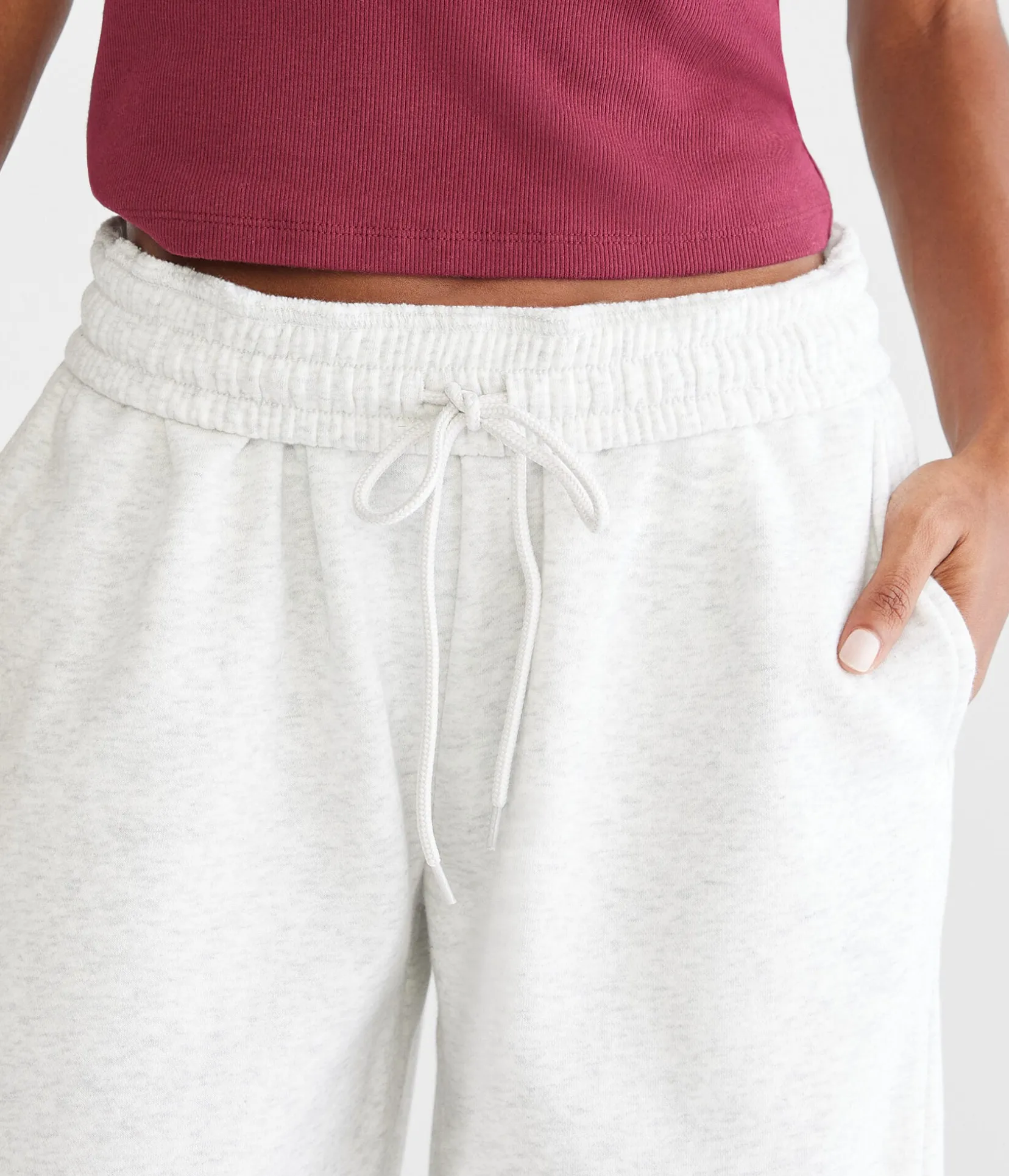Mid-Rise Wide Leg Sweatpants