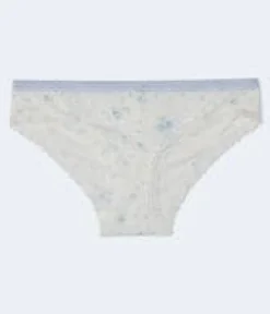 Mixed Print Lace-Trim Cheeky
