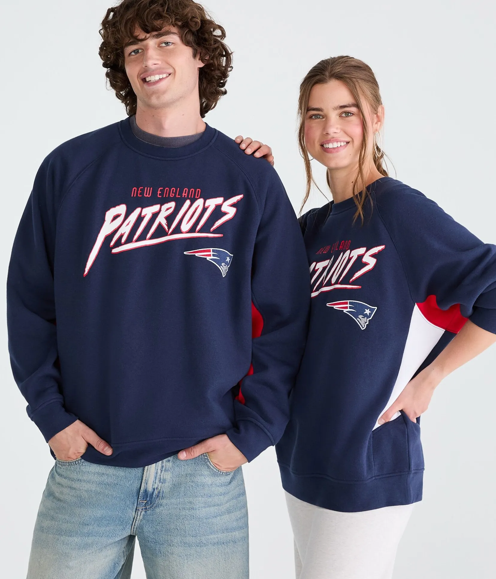 New England Patriots Colorblock Crew Sweatshirt