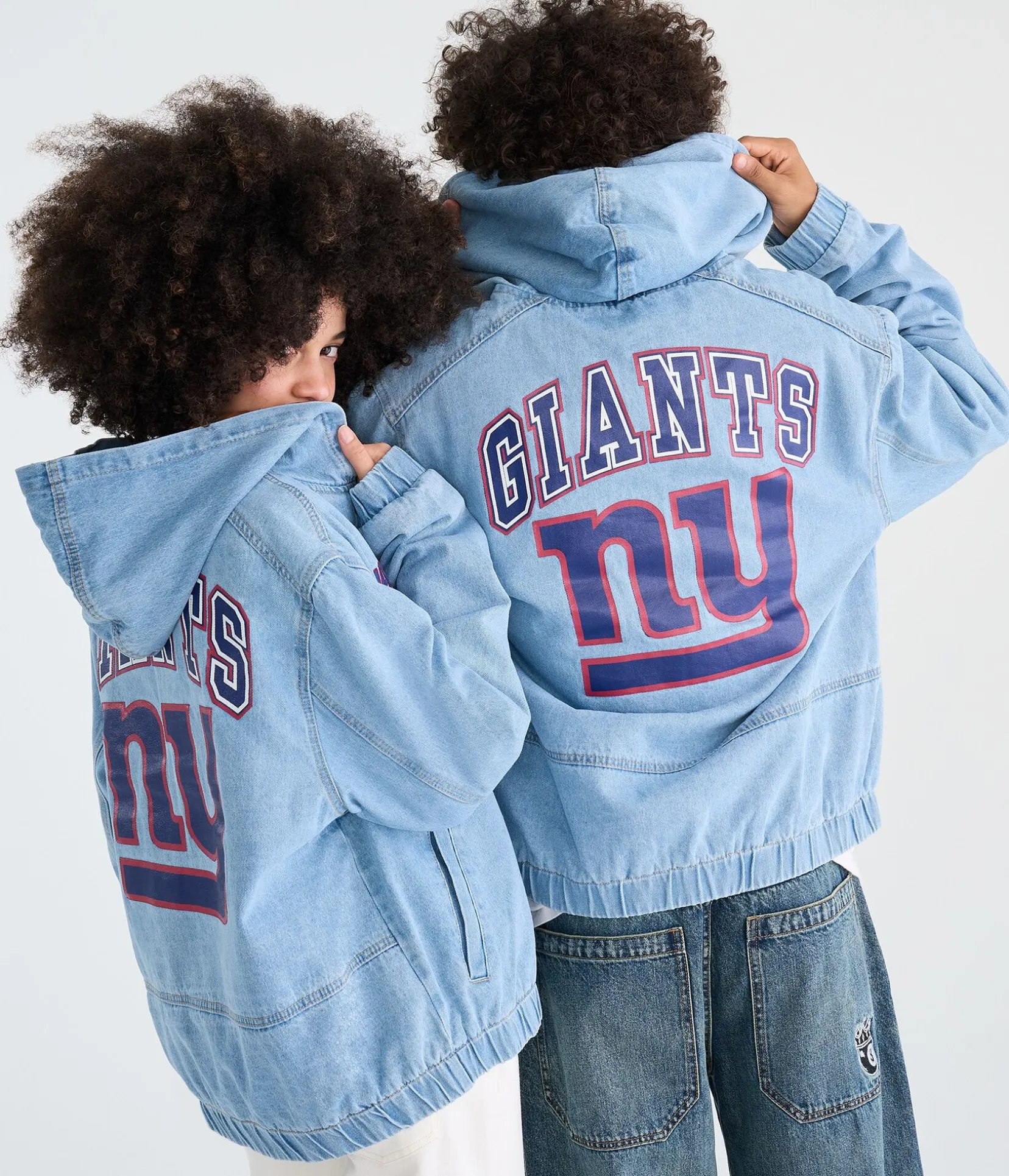 New York Giants Full-Zip Hooded Denim Jacket