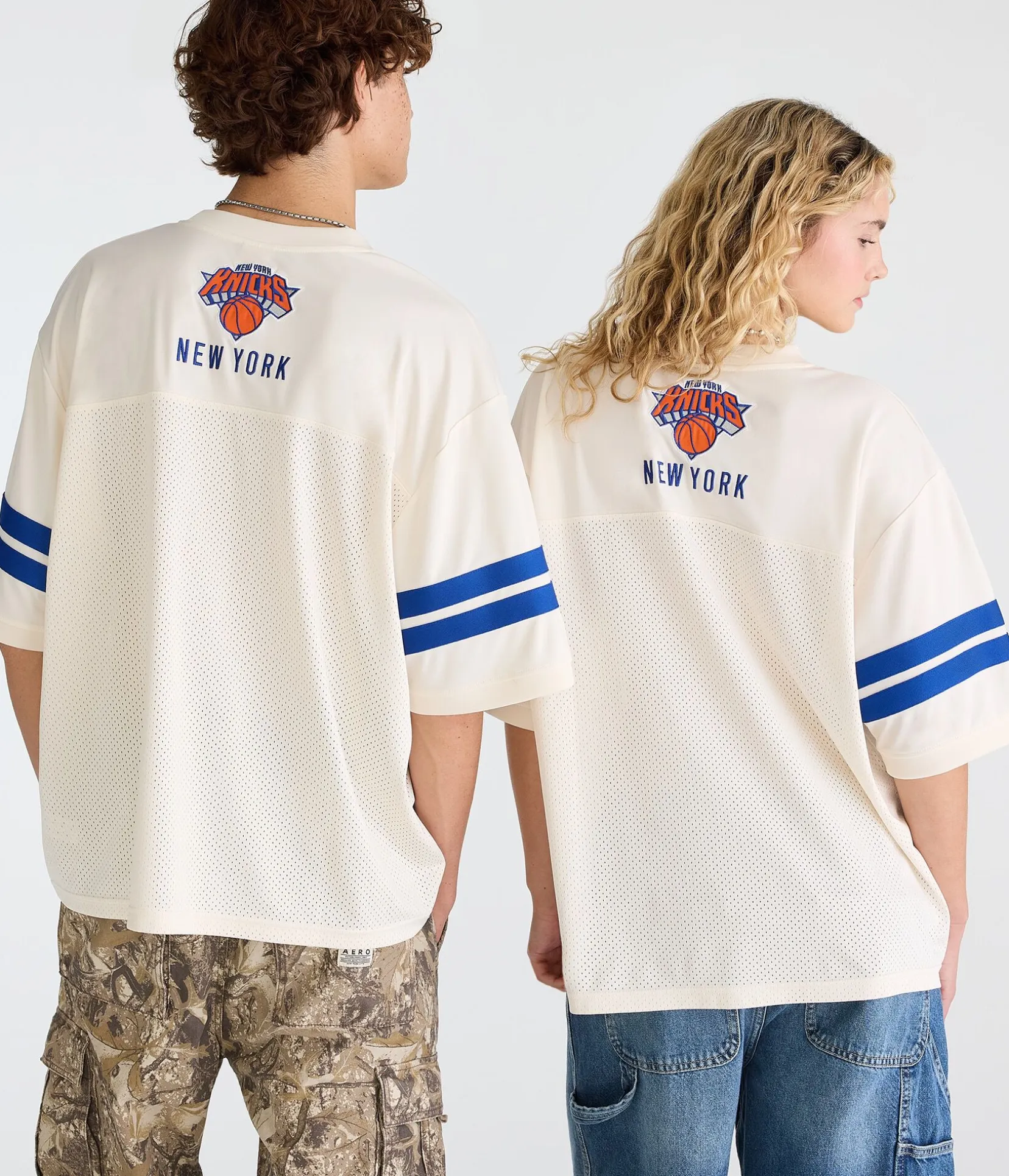 New York Knicks Sleeve Stripes Mesh Top