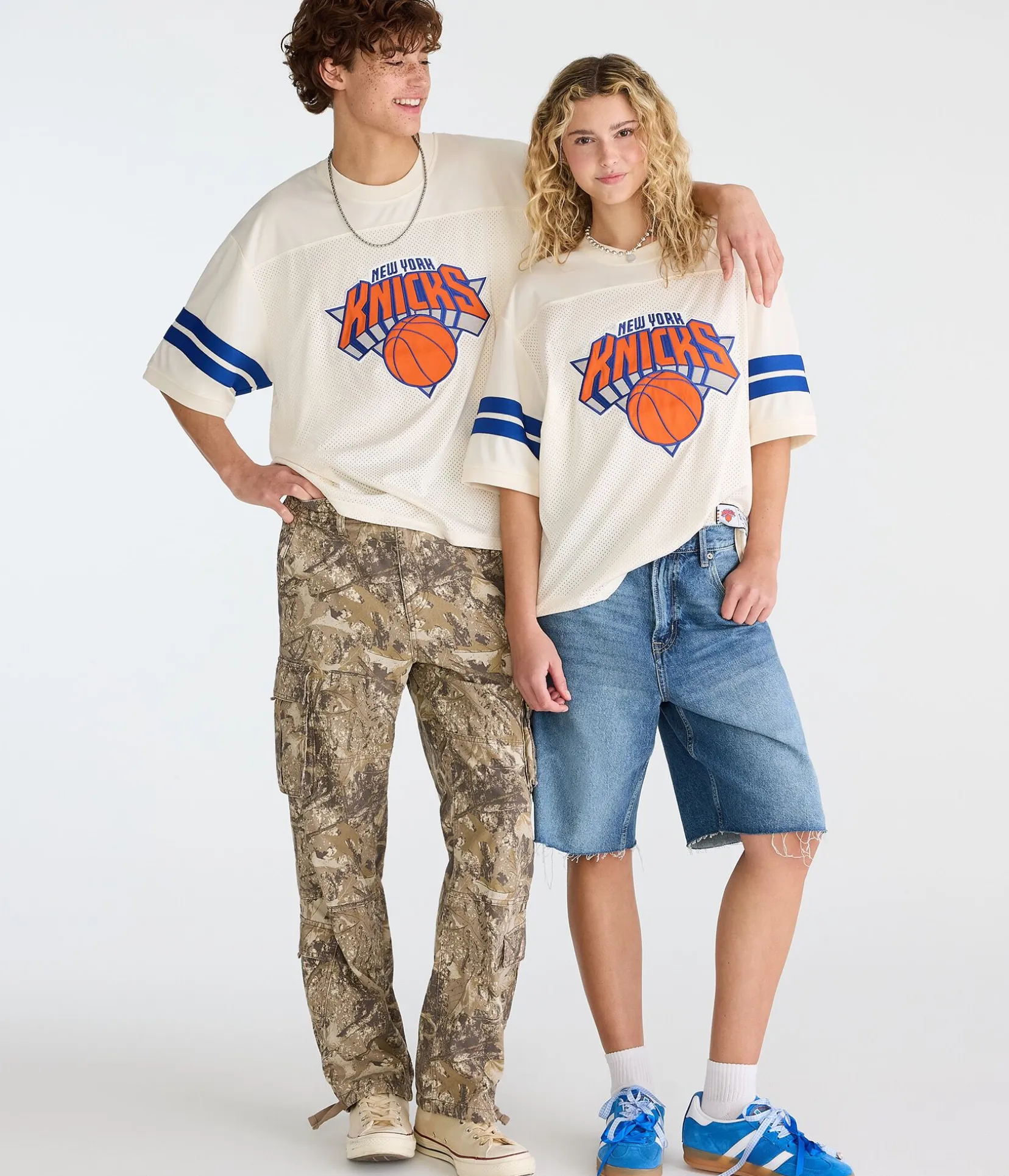New York Knicks Sleeve Stripes Mesh Top