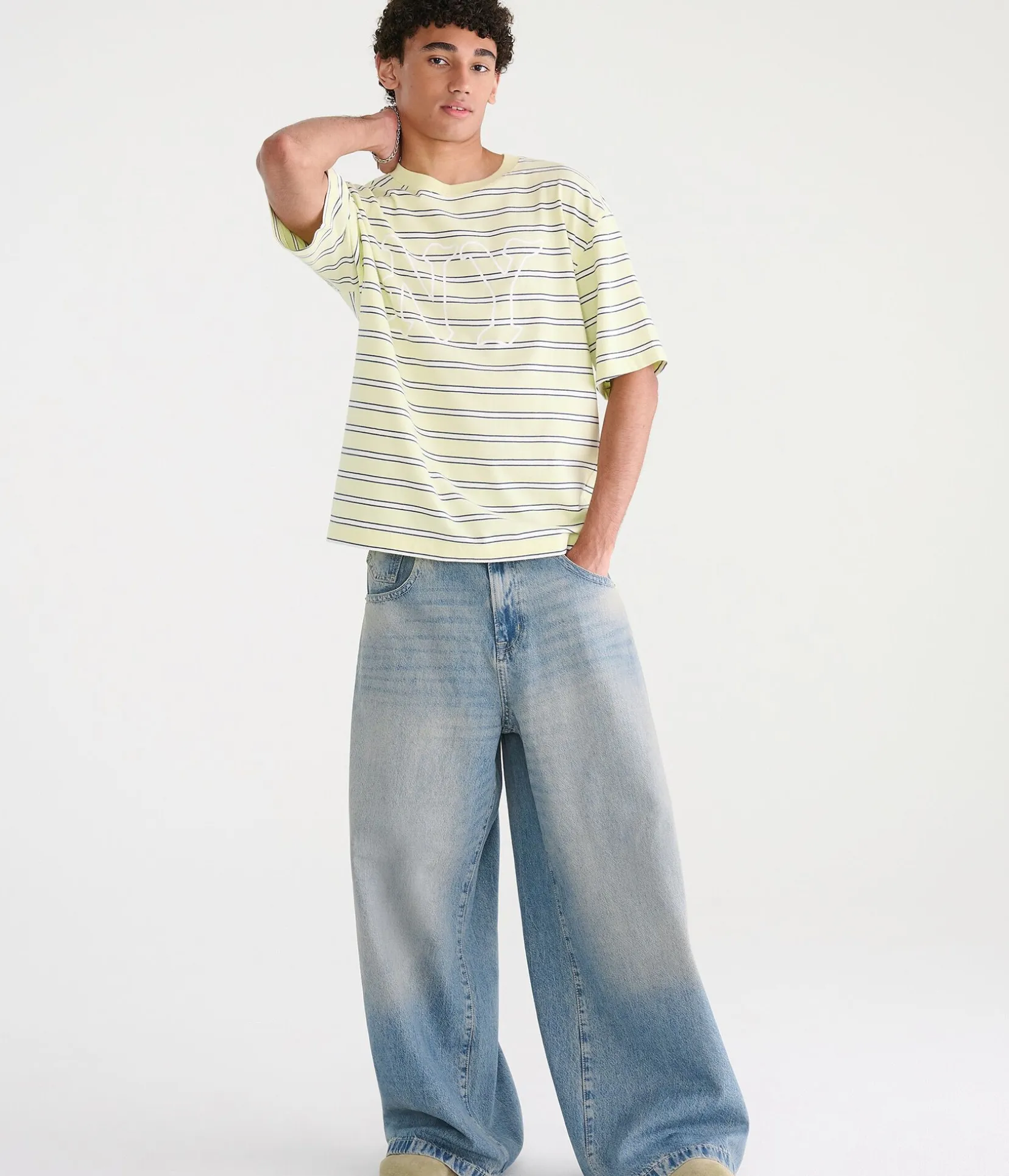 NY Striped Heavyweight Boxy Graphic Tee
