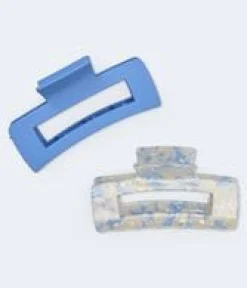 Open Rectangle Claw Hair Clip 2-Pack