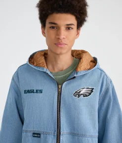 Philadelphia Eagles Full-Zip Hooded Denim Jacket
