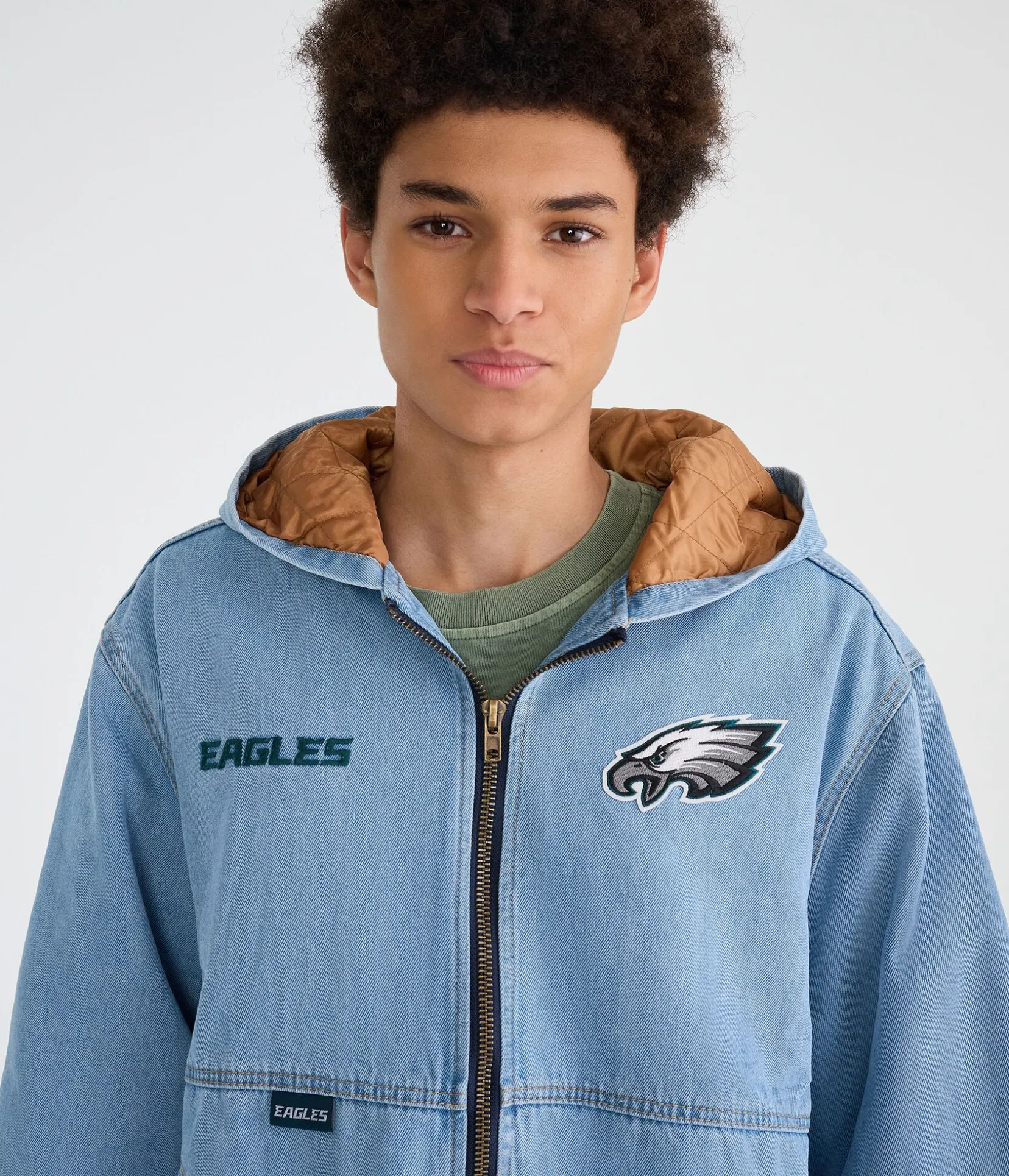 Philadelphia Eagles Full-Zip Hooded Denim Jacket