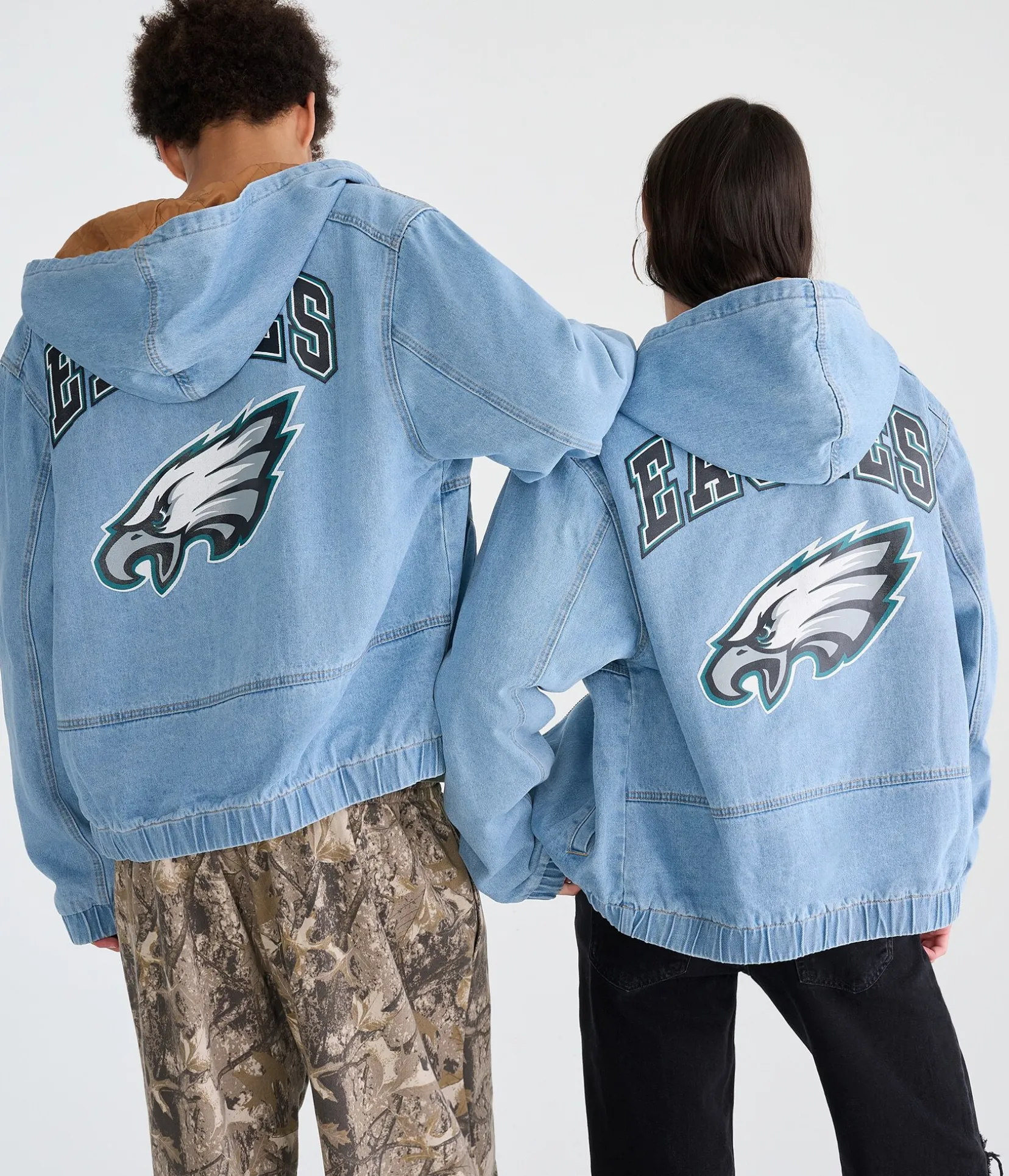 Philadelphia Eagles Full-Zip Hooded Denim Jacket