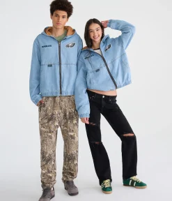 Philadelphia Eagles Full-Zip Hooded Denim Jacket
