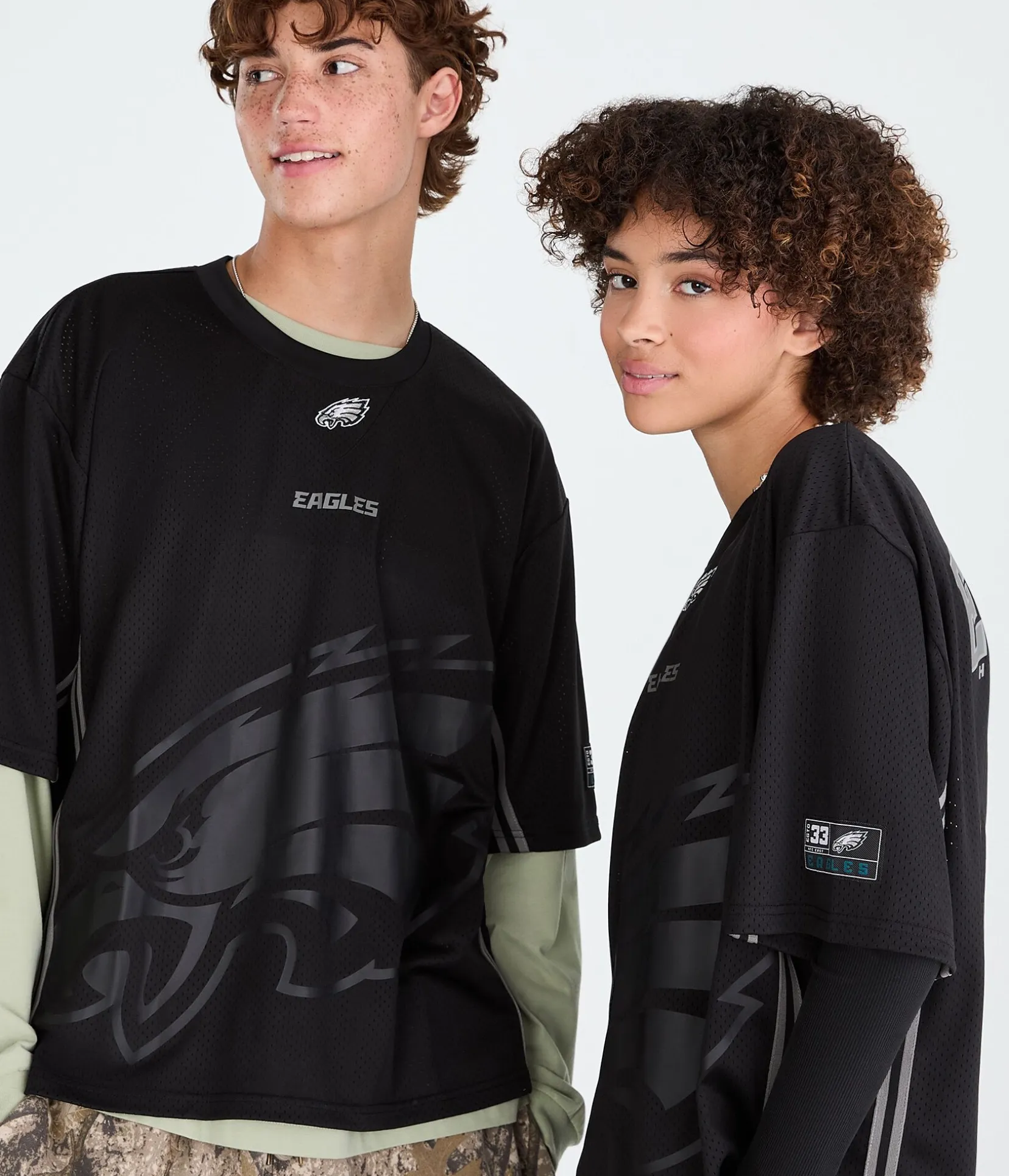 Philadelphia Eagles Striped Mesh Top