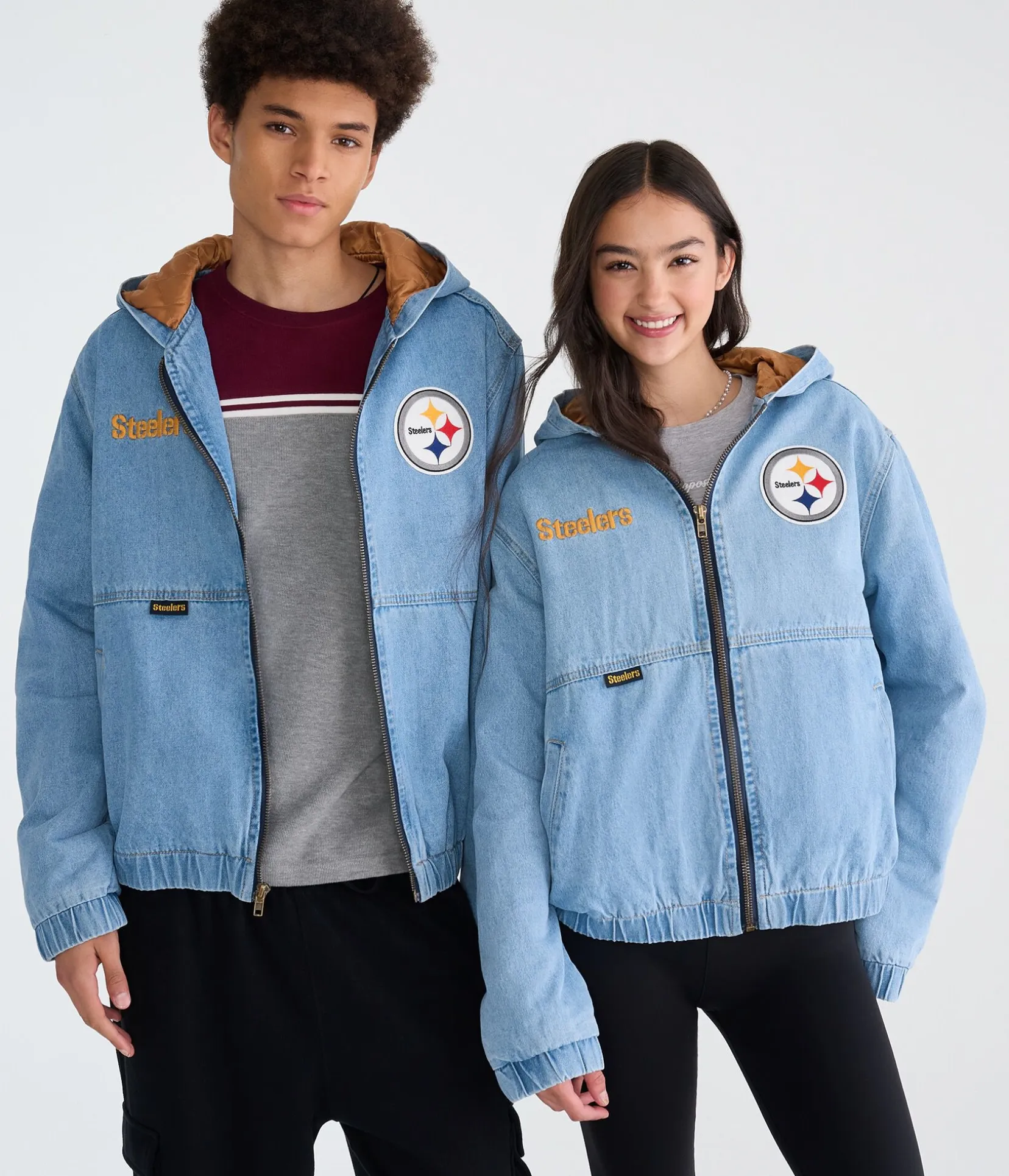Pittsburgh Steelers Full-Zip Hooded Denim Jacket