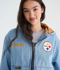 Pittsburgh Steelers Full-Zip Hooded Denim Jacket