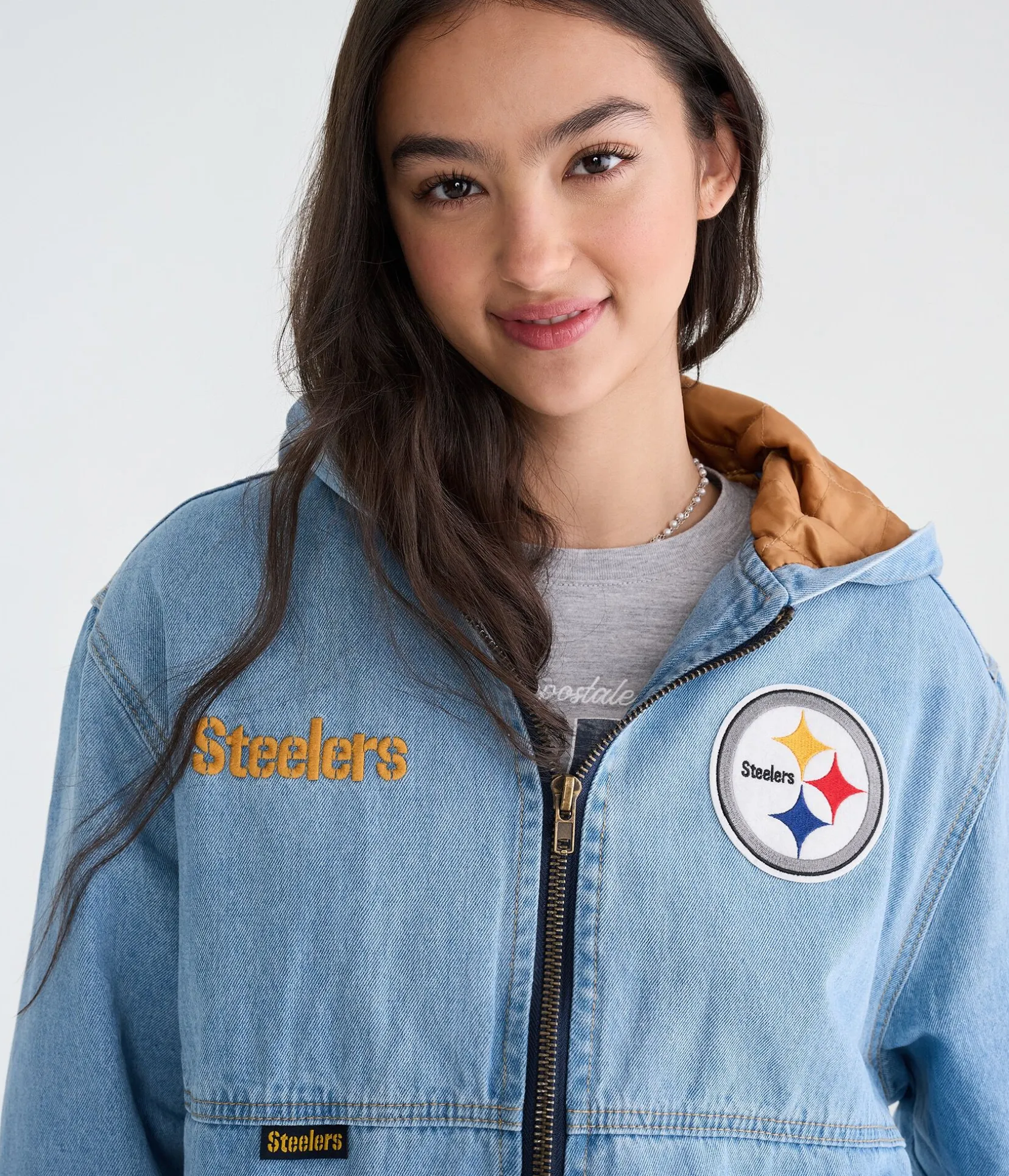 Pittsburgh Steelers Full-Zip Hooded Denim Jacket
