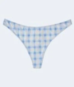 Plaid Low-Rise Thong