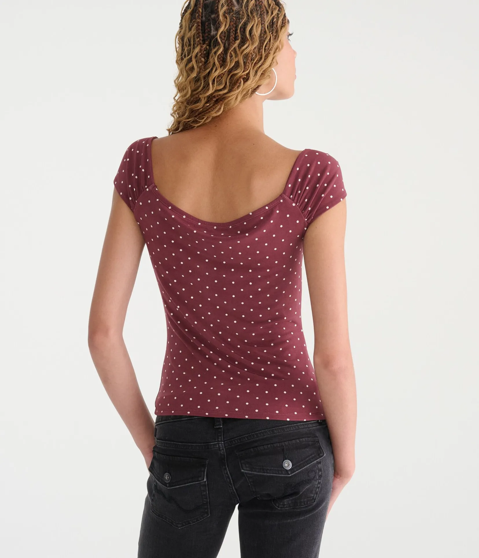 Polka Dot Multi-Way Off-The-Shoulder Top