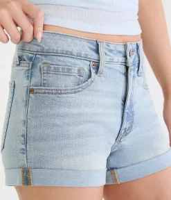 Premium Seriously Stretchy High-Waisted Denim Midi Shorts