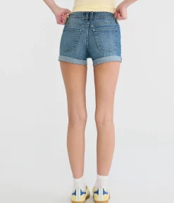 Premium Seriously Stretchy Low-Rise Denim Midi Shorts