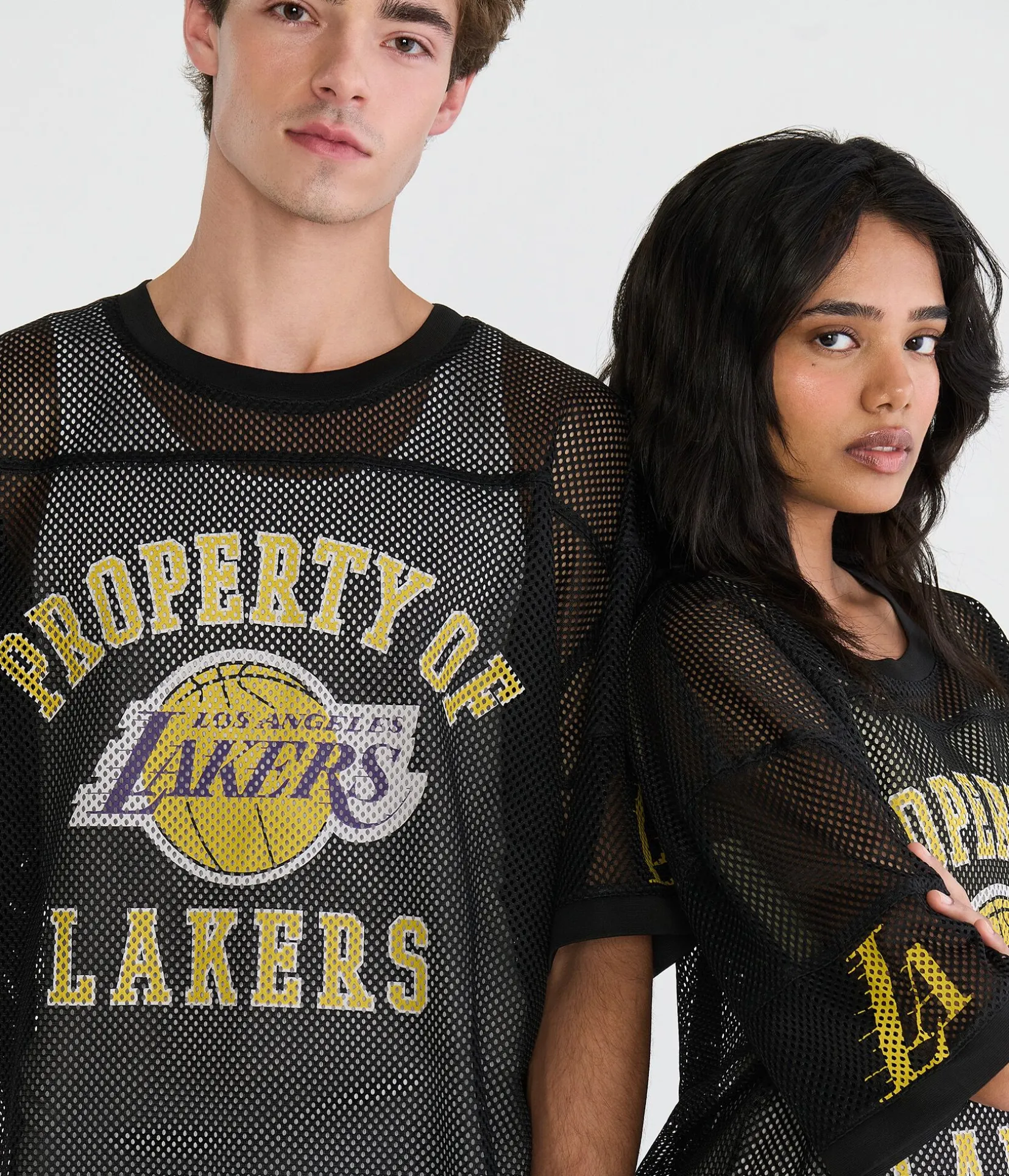 Property Of Los Angeles Lakers Boxy Mesh Tee