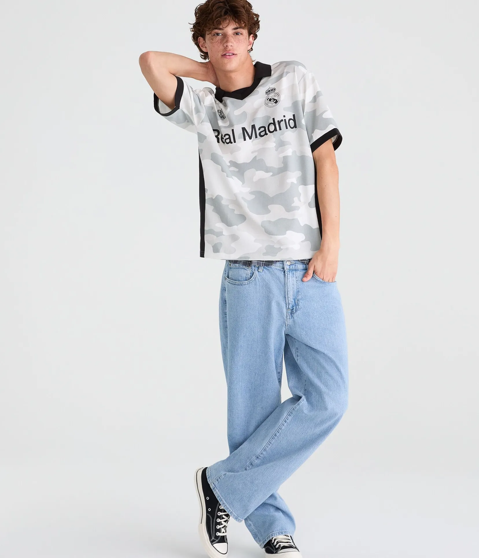 Real Madrid Camo V-Neck Soccer Jersey